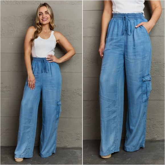 Harmony In Nature Pants - Denim Cargo Pants
